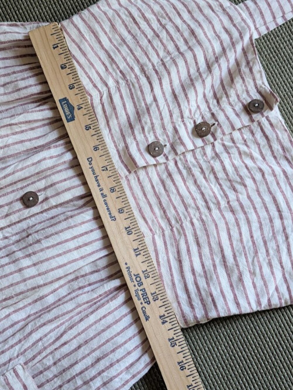 Artisan NY Linen Jumper Dress Red White Stripes Button Front Lagen Look Sz:4 - Picture 11 of 14